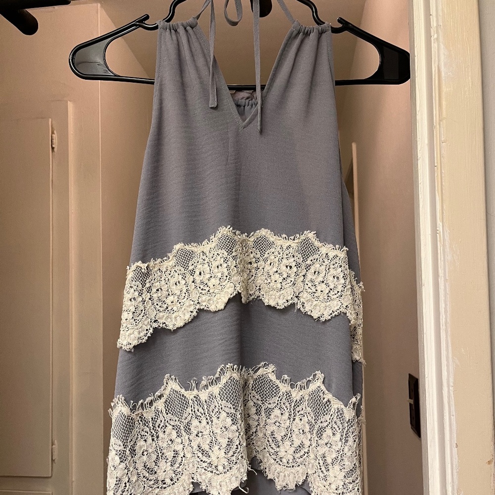 Halter top with lace design